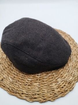 İnce Çizgi Deseli Klasik Erkek Kasket Kahve Renk