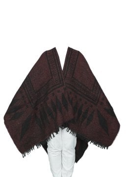 Bordo Renk Baklava Desen Panço