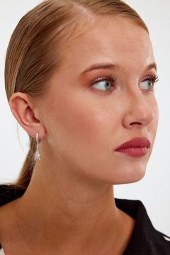 Kurbağa Model Gümüş Küpe